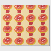 Papier Cadeau Champignon Rouge Jaune (Plat)