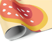 Papier Cadeau Champignon Rouge Jaune (Coin rond)