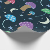 Papier Cadeau Champignon spatial avec lune et étoiles (Coin)