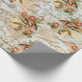 Papier Cadeau Champignons Bois Orange Ancienne Lettre Mint Coral (Coin)