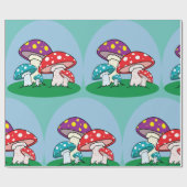 Papier Cadeau Champignons colorés (Plat)