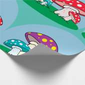 Papier Cadeau Champignons colorés