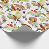 Papier Cadeau champignons dans un motif mou d'aquarelle (Coin)