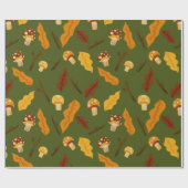 Papier Cadeau Champignons d'automne (Plat)