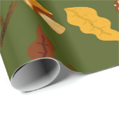 Papier Cadeau Champignons d'automne (Coin rond)