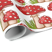 Papier Cadeau Champignons de la Red Amanita Thunder_Cove (Coin rond)