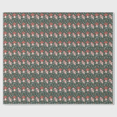 Papier Cadeau Champignons de Noël personnalisés (Plat)