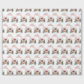 Papier Cadeau Champignons des bois d'hiver Joyeux Noël (Plat)