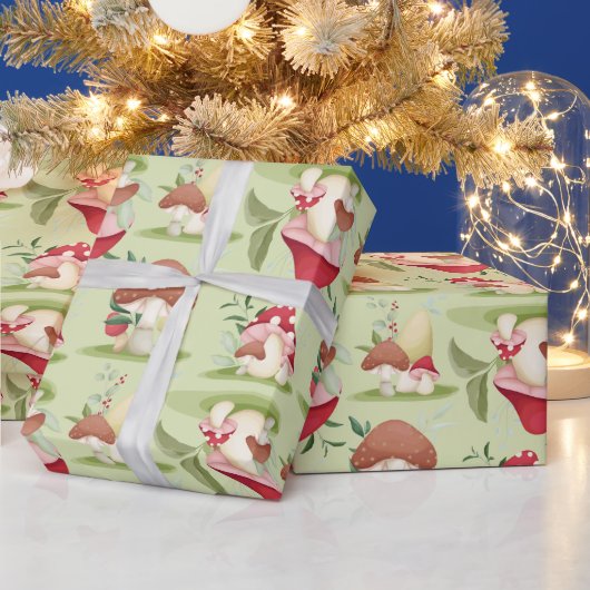 Papier Cadeau Champignons des bois Enfants Noël (Vacances)
