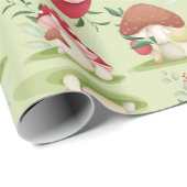 Papier Cadeau Champignons des bois Enfants Noël (Coin rond)