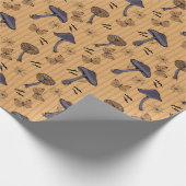 Papier Cadeau Champignons d'Halloween rayé et papillon (Coin)