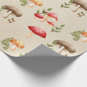 Papier Cadeau Champignons et feuillage forestier (Coin)