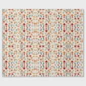 Papier Cadeau Champignons et feuilles (Plat)