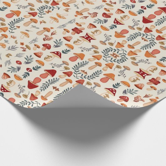 Papier Cadeau Champignons et feuilles (Coin)