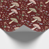 Papier Cadeau Champignons Marron Profond Sans Couture Gothique A (Coin)