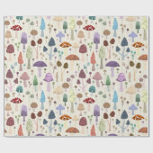Papier Cadeau Champignons mignons légers (Plat)