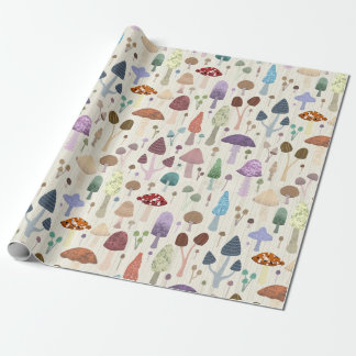 Papier Cadeau Champignons mignons légers