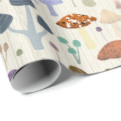 Papier Cadeau Champignons mignons légers (Coin rond)