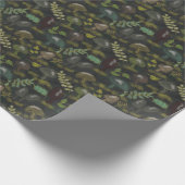 Papier Cadeau Champignons Moody Sage foncé Brown gris vert (Coin)