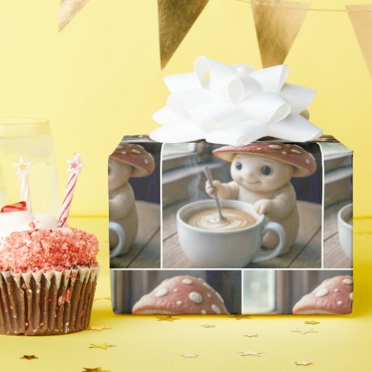 Papier Cadeau Champignons Munchkin Stirring Café du matin (Fête d'anniversaire)