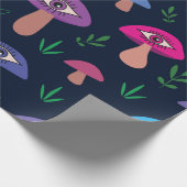 Papier Cadeau Champignons Psychédéliques Avec Yeux (Coin)