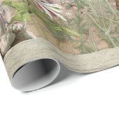 Papier Cadeau Champignons renards de la forêt florale Ephemera D (Coin rond)