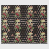 Papier Cadeau Champignons Rose Monnaie de bois Monnaie florale (Plat)