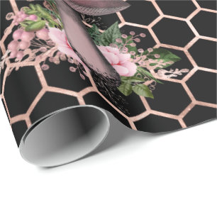 Papier Cadeau Champignons Rose Woodland rose Floral Honeycomb