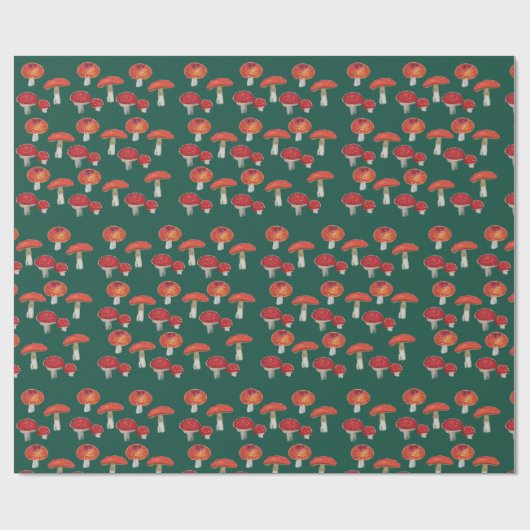 Papier Cadeau Champignons rouges (Plat)