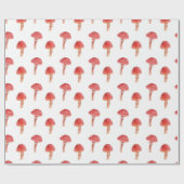 Papier Cadeau Champignons rouges poilus. La forêt s'agite. Amani (Plat)