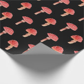 Papier Cadeau Champignons rouges Whimsical | Toadstool Forêt Noi (Coin)