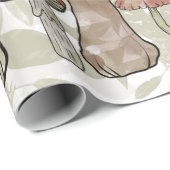 Papier Cadeau Champignons verts et rouges (Coin rond)