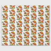 Papier Cadeau Champignons vintages (Plat)