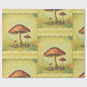 Papier Cadeau Champignons vintages