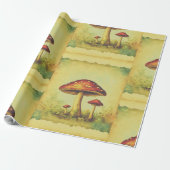 Papier Cadeau Champignons vintages (Déroulé)