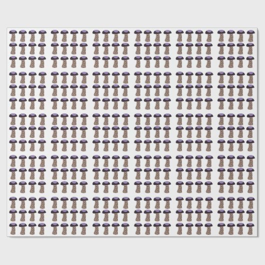 Papier Cadeau Champignons violets (Plat)