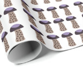 Papier Cadeau Champignons violets (Coin rond)