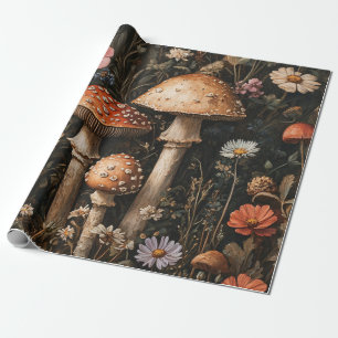 Papier Cadeau Champignons Whimsical et découpage Fleur sauvage