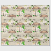 Papier Cadeau Champignons Woodland Antique Boletus Notes musical (Plat)