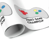 Papier Cadeau Champion de jeu vidéo (Coin rond)