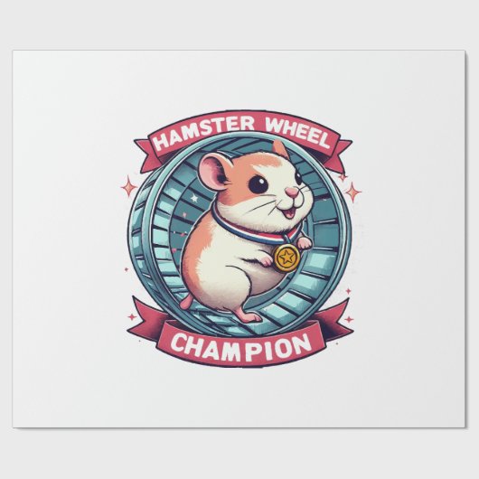 Papier Cadeau Champion de roue de hamster (Plat)