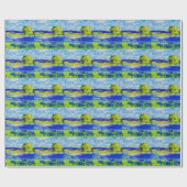 Papier Cadeau champs de bleuet (Plat)