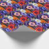 Papier Cadeau Champs de fleurs colorés (Coin)