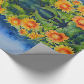 Papier Cadeau champs de tournesol- aquarelle (Coin)