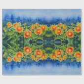 Papier Cadeau champs de tournesol- aquarelle (Plat)