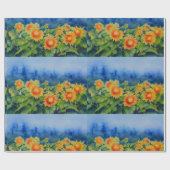 Papier Cadeau Champs de tournesol - brouillard matinal (Plat)