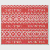 Papier Cadeau Chandail De Noël Cosy Rouge Et Blanc (Plat)
