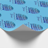 Papier Cadeau Chandail de Noël moche bleu motif sur mesure (Coin)