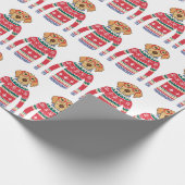 Papier Cadeau Chandail de Noël moche, Chien portant des lunettes (Coin)