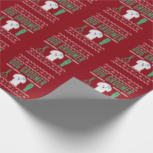 Papier Cadeau Chandail de Noël moche de Dog Groomer